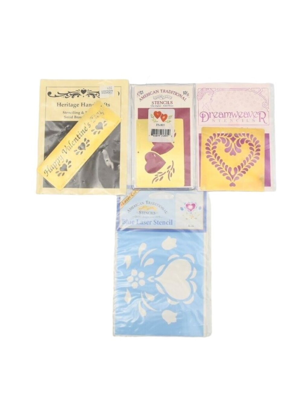Brass Stencils Lot Valentines Day Heart Love Dreamweaver Heritage Handcrafts